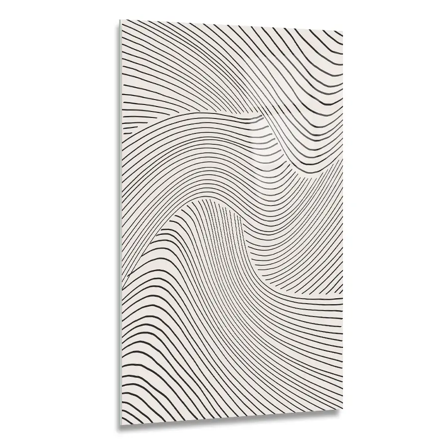 381573069-aesthetic-lines-60x90 Monochrome abstract pattern with flowing, curved lines creating a hypnotic and dynamic visual effect.