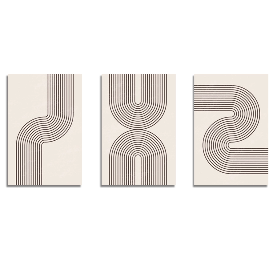 459559292-organic-geometric-print-fi set of 3 glass wall art of geometric designs in neutral lines