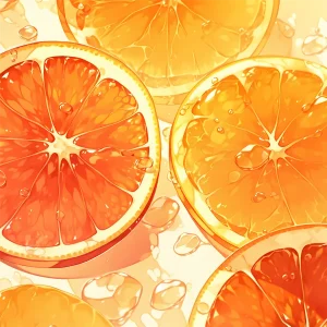 vibrant glass wall art features detailed slices of citrus fruits with glistening water droplets