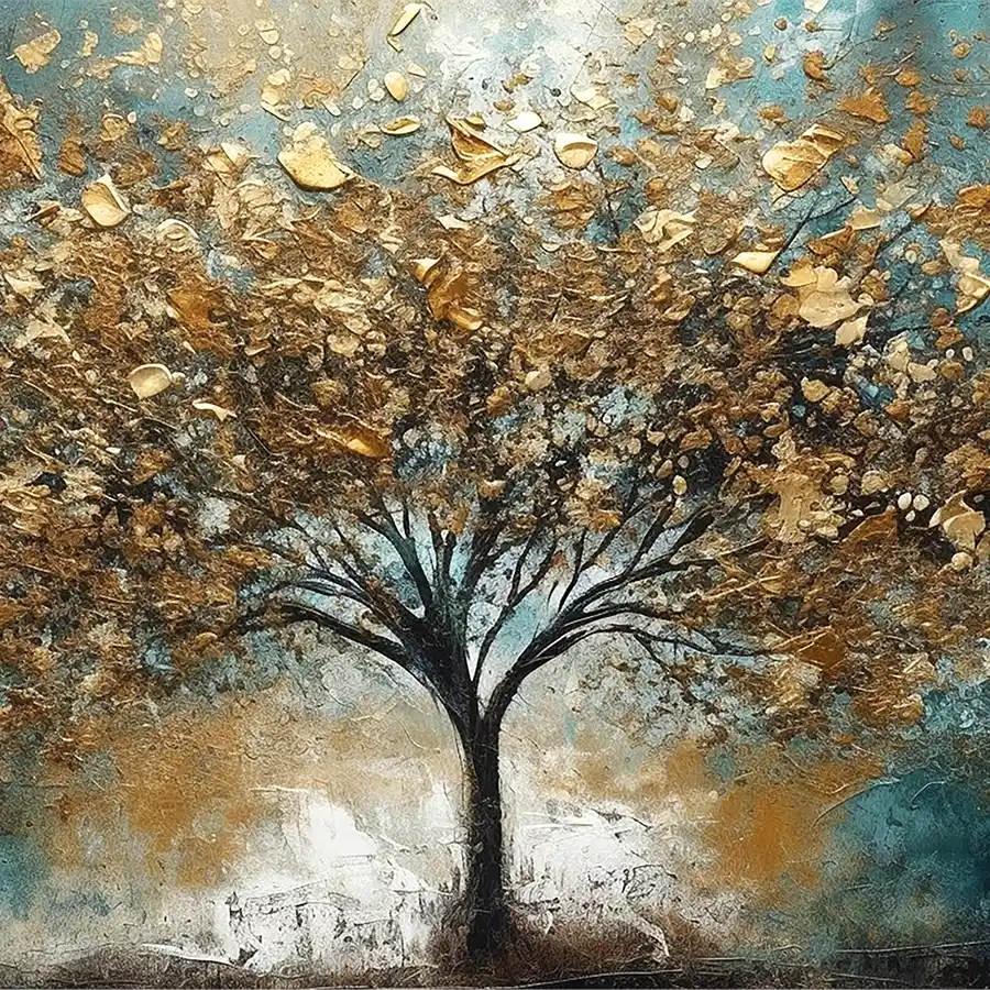 638481929-winter-tree-fi glass wall art of a golden tree with textured leaves