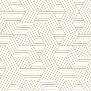 Modern gold zigzag pattern on a printed glass splashback.