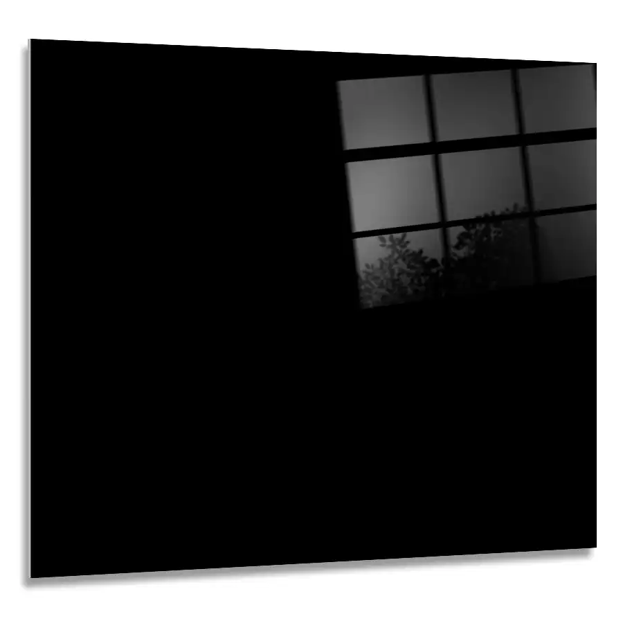 black-landscape Plain black printed glass splashback, sleek and modern for any kitchen in landscape format.